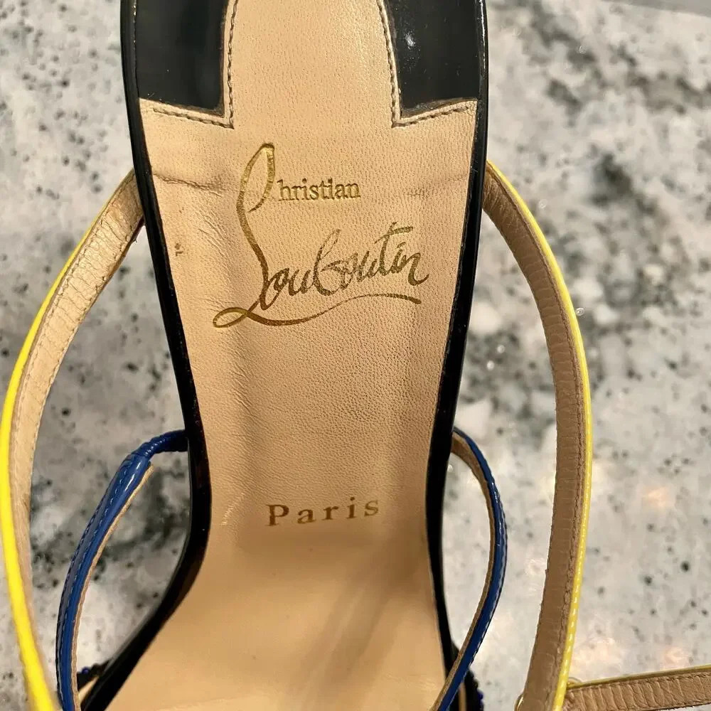 Christian Louboutin Tipika Sandals High Heel Beaded Leather Size 37 - Picture 11 of 13